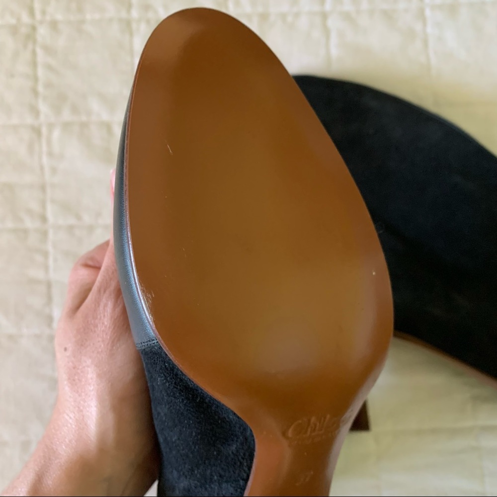 CHLOÉ NWOT Fold-Over Bicolor Ankle Boot - Picture 12 of 15